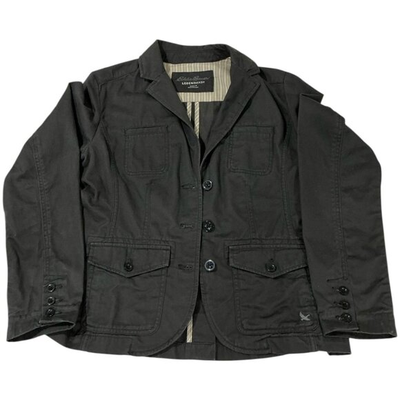 Eddie Bauer Women's Utility Jacket, Size 4, Charcoal Black Multi-Flap Pockets - Picture 3 of 16